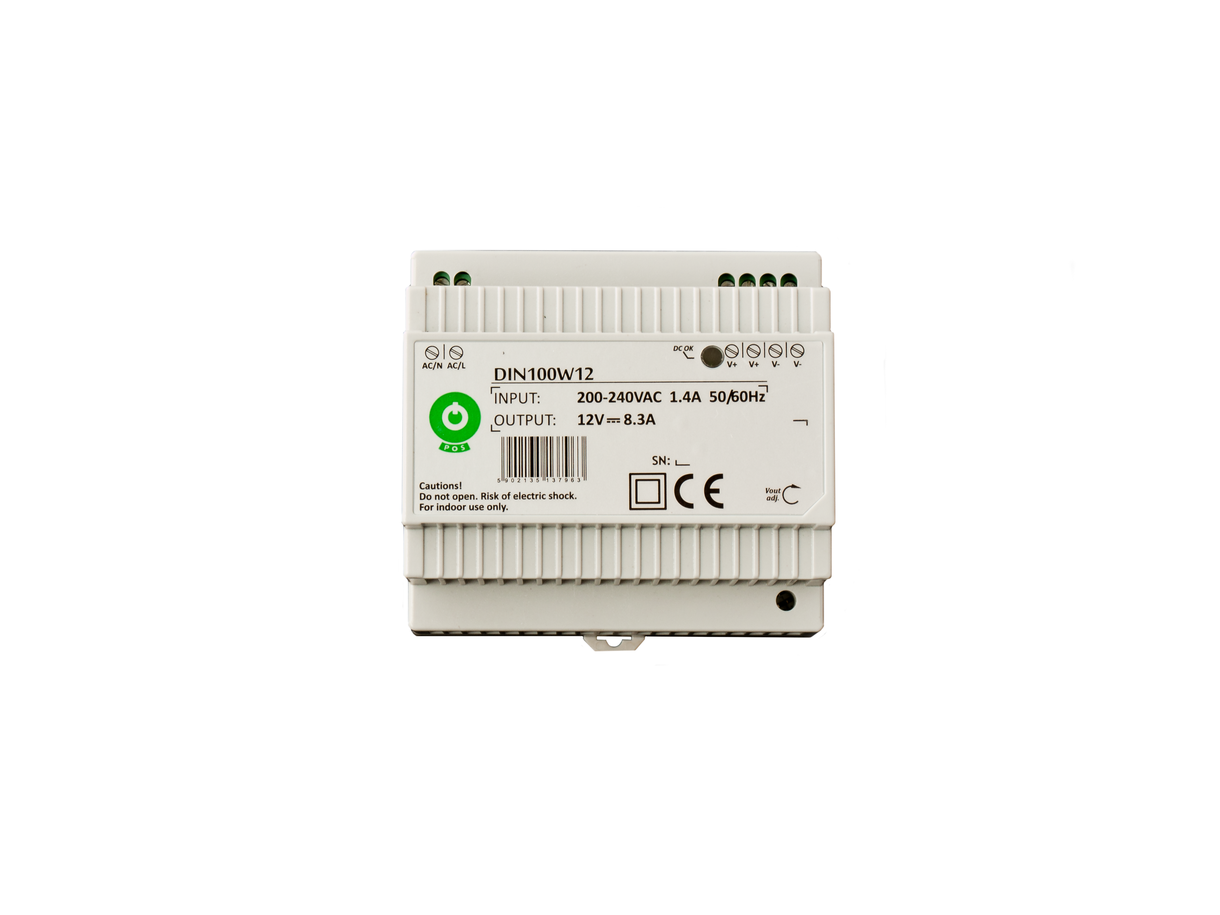 POS DIN100W24 Zdroj na DIN 24V 100W 4.15A