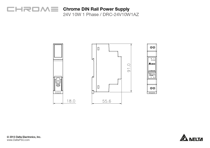 DELTA DRC-24V10W1AZ Zdroj na DIN 24V 10W 0.42A