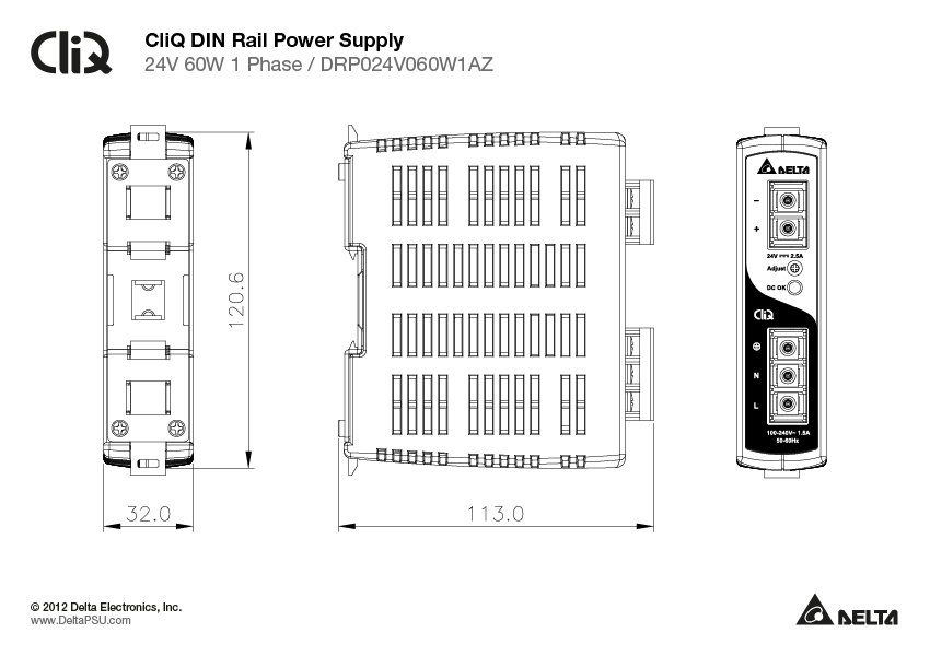 DRP024V060W1AZ DELTA 24V 60W 2.50A