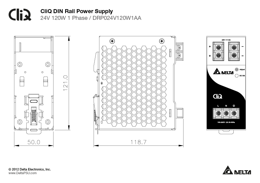 DRP024V120W1AA DELTA 24V 120W 5A