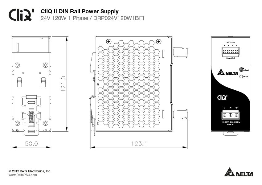 DRP024V120W1BN DELTA 24V 120W 5A