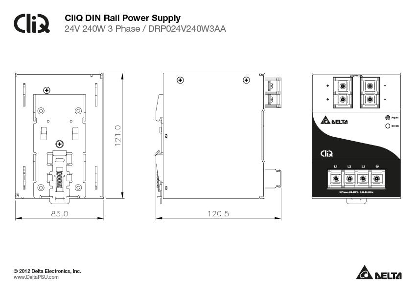 DRP024V240W3AA DELTA 24V 240W 10A