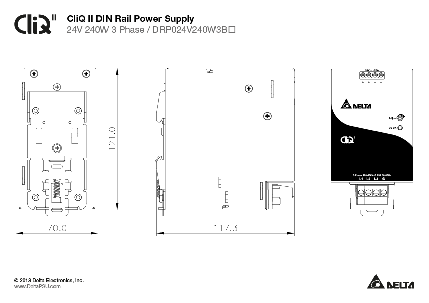 DRP024V240W3BA DELTA 24V 240W 10A
