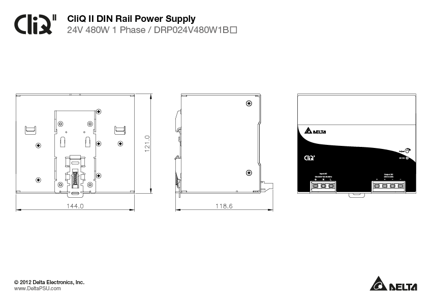 DRP024V480W1BN DELTA 24V 480W 20A