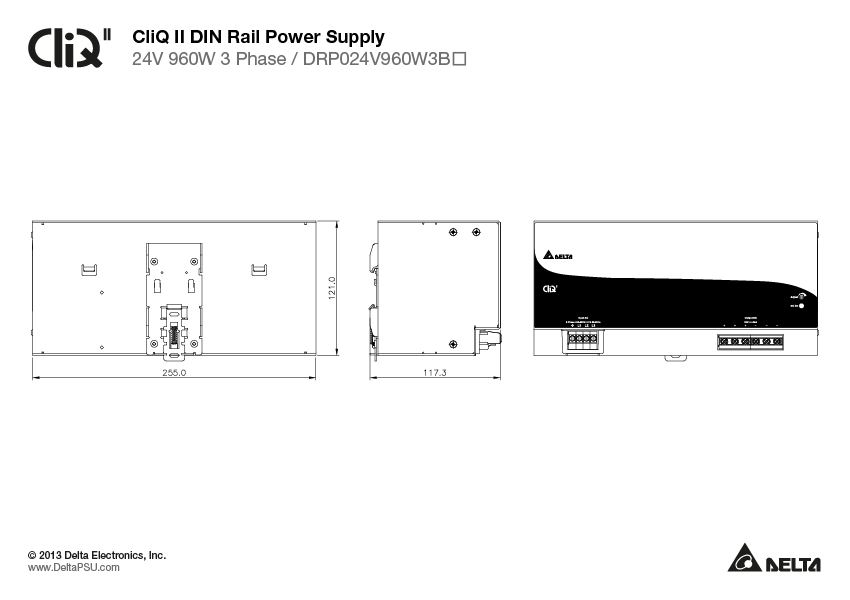 DRP024V960W3BN DELTA 24V 960W 40A