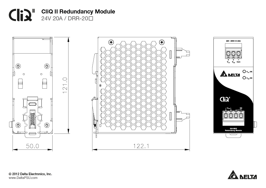 DRR-20N DELTA Redundantní modul 24-48V 20A