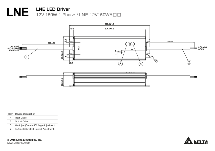 LNE-12V150WACA DELTA 12V 150W 12.5A