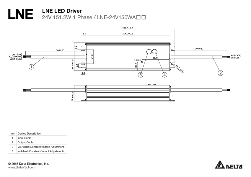 LNE-24V150WACA DELTA 24V 150W 6.3A