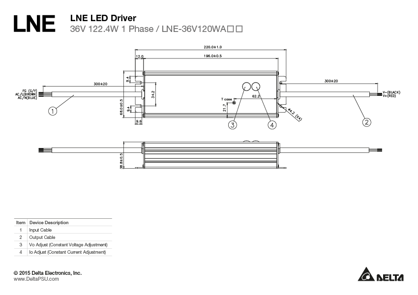 LNE-36V120WACA DELTA 36V 120W 3.4A