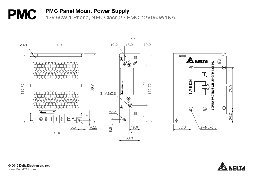 PMC-12V060W1NA DELTA 12V 60W 5A
