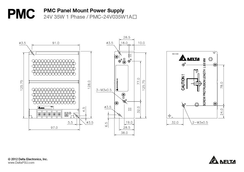 PMC-24V035W1AJ DELTA 24V 35W 1.46A
