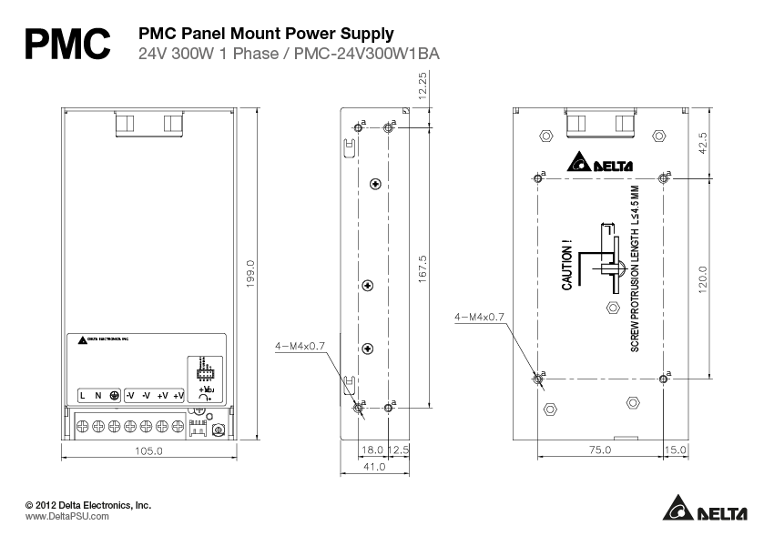 PMC-24V300W1BA DELTA 24V+12V 300W 12.5+0.5A
