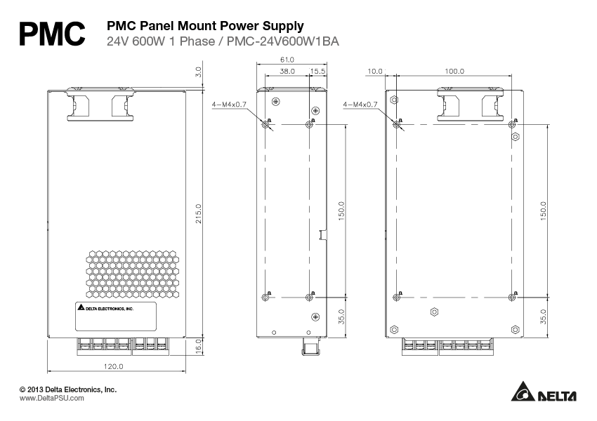 PMC-24V600W1BA DELTA 24V 600W 25A