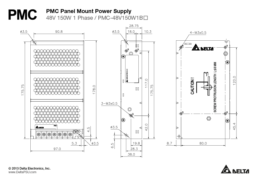 PMC-48V150W1BA DELTA 48V 150W 3.125A