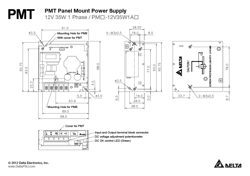 PMT-12V35W1AG DELTA 12V 35W 2.92A