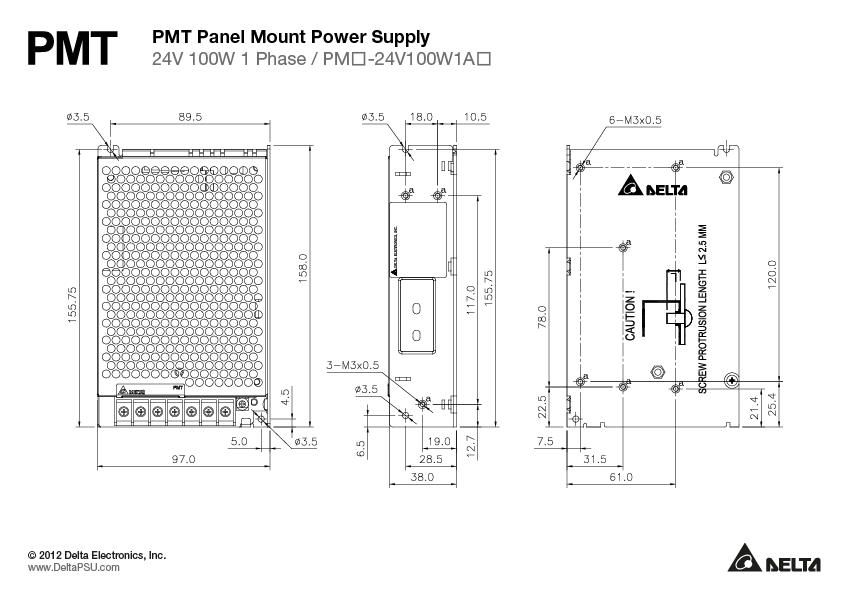 PMT-24V100W1AA DELTA 24V 100W 4.5A