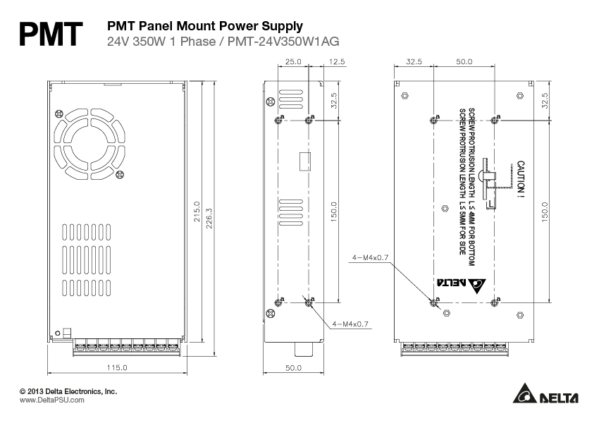 PMT-24V350W1AG DELTA 24V 350W 14.6A