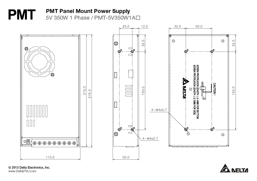 PMT-5V350W1AN DELTA 5V 350W 60A