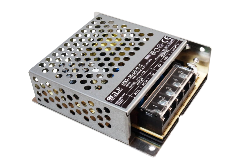 GLP MRS-35-05-U-C, 5V/7A/35W krytý zdroj, Uin = 85-264VAC / 120-373VDC, kryt pro svorkovnici