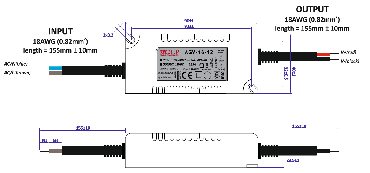 GLP AGV-16-12 Napájecí zdroj pro LED 12V 16W