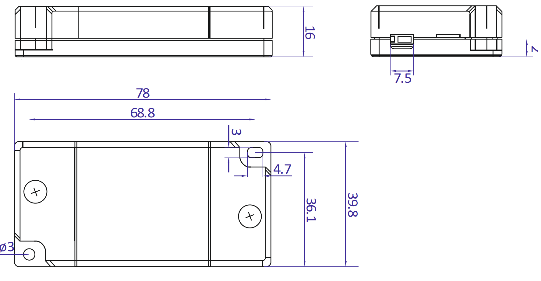 POS-DA01 Převodník DALI na PWM, Push dimm